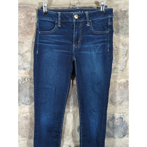 American Eagle Jeans Woman's 2 Jeggings Blue Skinny Stretch Basic Coastal - Picture 2 of 15